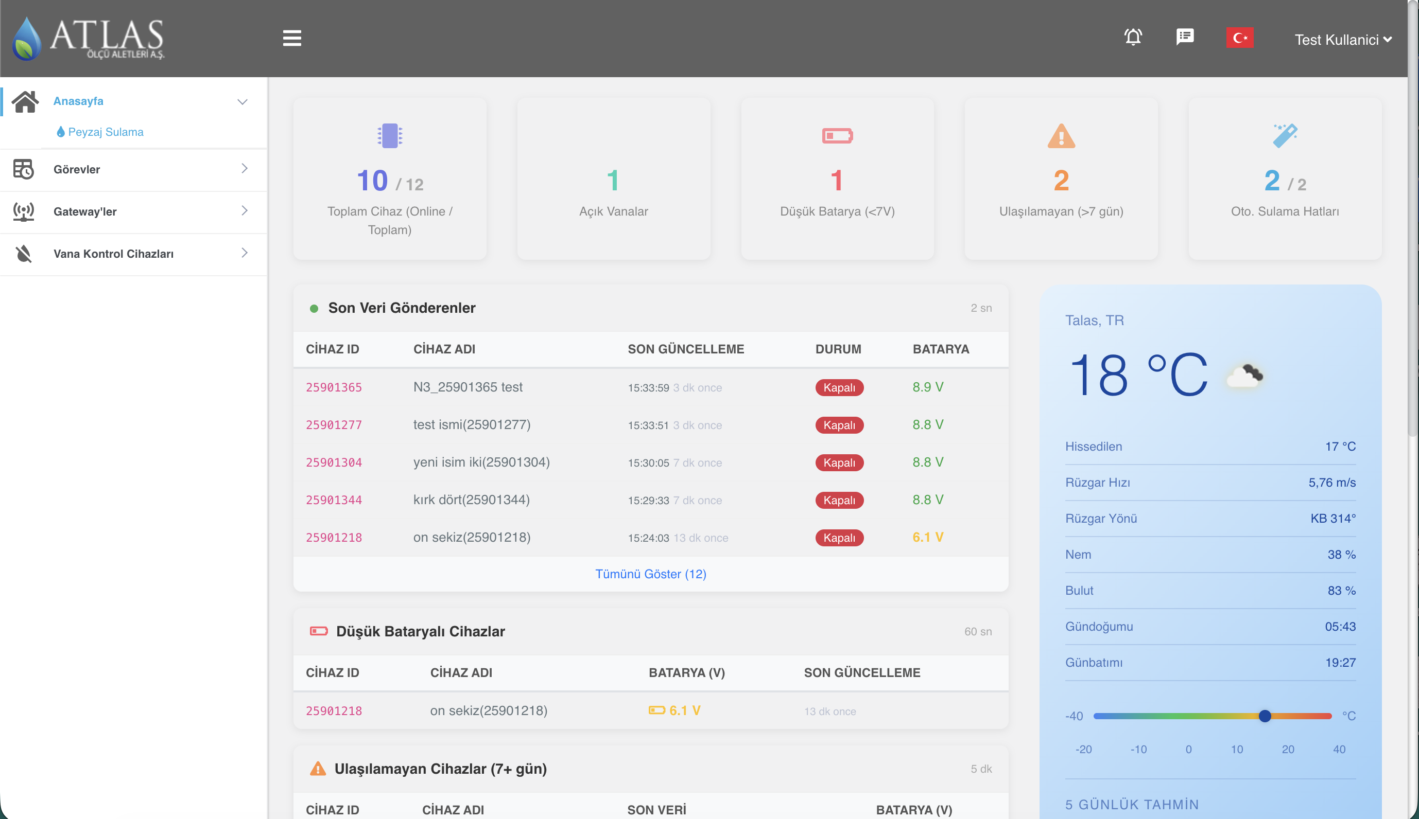 sulama.ai web management panel